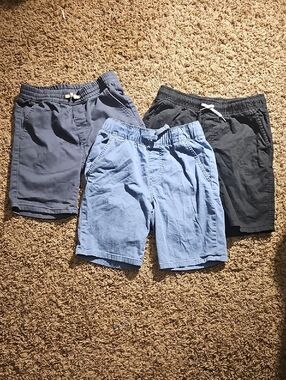 Kids Elastic-Waist Pull-On Shorts - Light Blue, Navy & Black